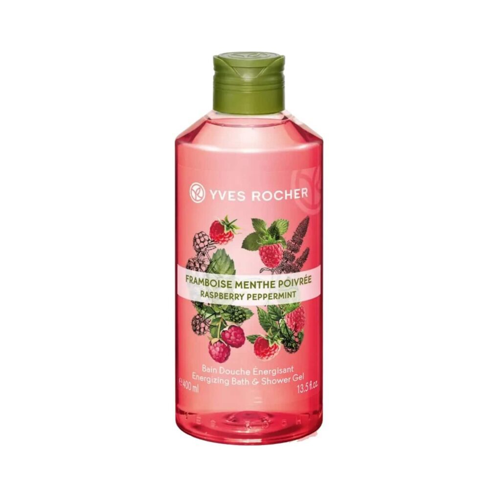 Yves Rocher Energizing Bath and Shower Gel Raspberry Peppermint (400ml) - Yves Rocher