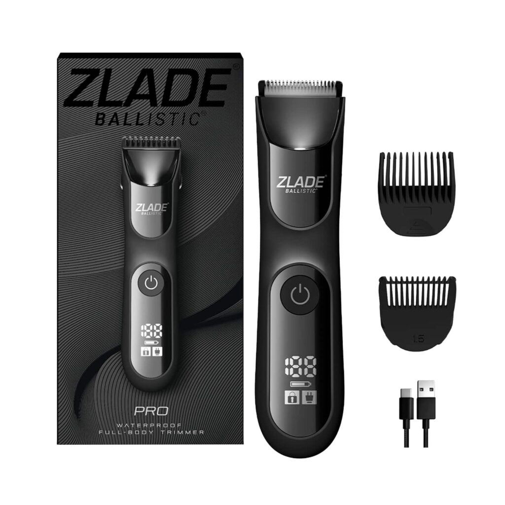 Zlade Ballistic Pro Full-Body Manscaping Trimmer with Ceramic Blades Waterproof (430 g) - Zlade