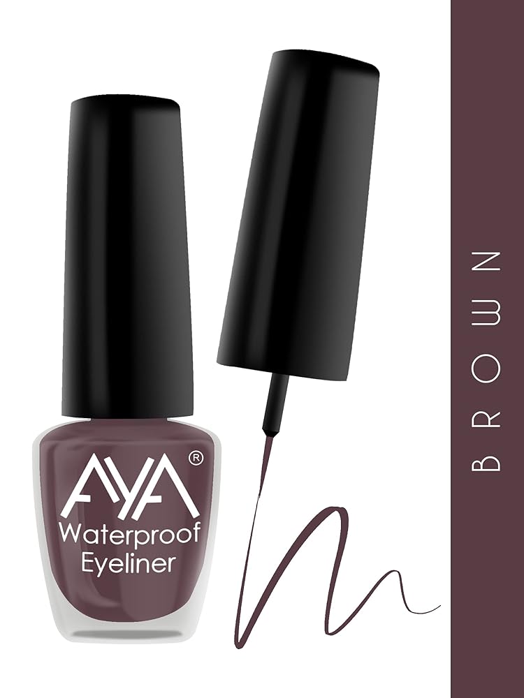 AYA Waterproof Eyeliner Quick Drying, Smudge proof, Long Lasting & Waterproof Liquid Color Eyeliner for Eye Makeup (Brown, 5 ml) - R