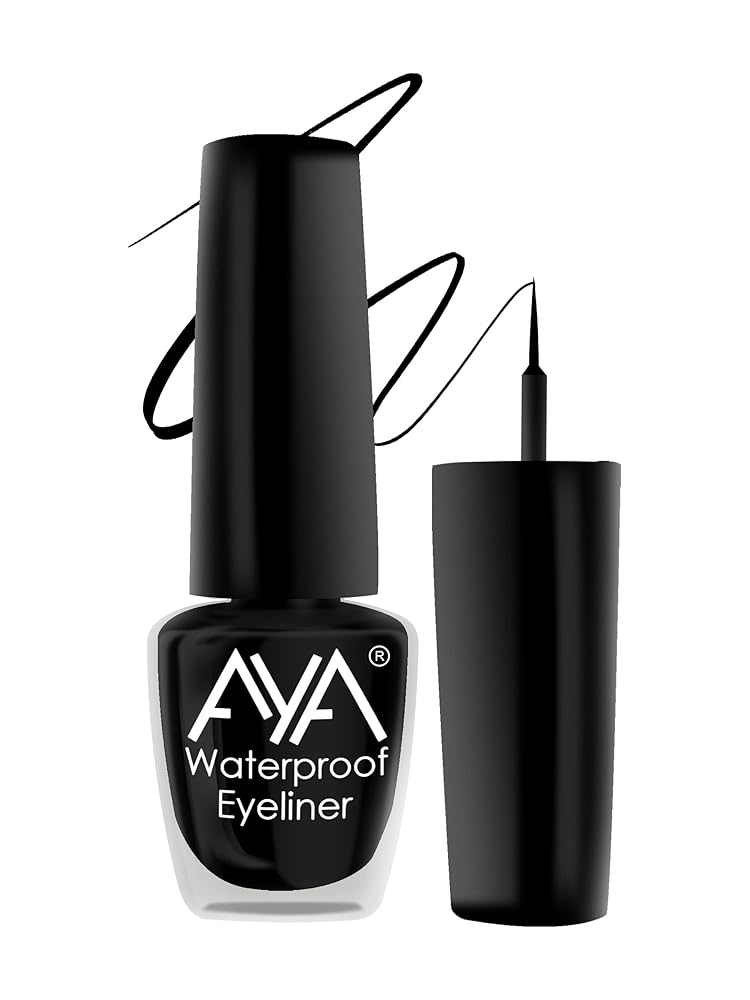AYA Waterproof Eyeliner Quick Drying, Smudge proof, Long Lasting & Waterproof Metallic Liquid Color Eyeliner for Eye Makeup (Black, 5 ml) R