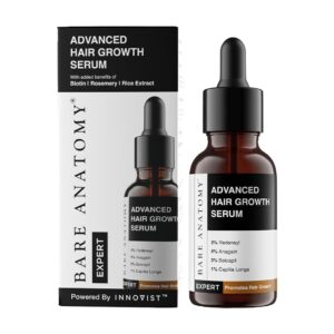 Bare Anatomy Advanced Hair Growth Serum | 3% Redensyl + 4% Anagain + 3% Baicapil + 1% Capilia Longa, Rosemary, Biotin & Rice Extract | Thick Density | Hair growth & Hair fall...