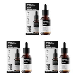 Bare Anatomy Advanced Hair Growth Serum | 3% Redensyl + 4% Anagain + 3% Baicapil + 1% Capilia Longa, Rosemary, Biotin & Rice Extract | Hair growth & Hair fall control serum for...