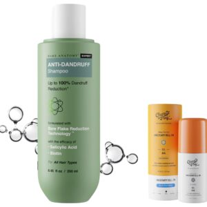 Bare Anatomy Anti Dandruff Shampoo AllHair types 250ml and Chemist at Play UnderArm Roll-On with 5% AHA, Lactic Acid & 1% Mandelic Acid 40ml