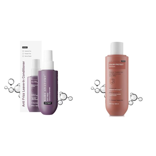 Bare Anatomy Anti Frizz Leave In Conditioner| Vegan | For Women and Men | Get Smoother, Healthy & Glossy Hair | 150ml Hair Colour Protect Shampoo, Dry & Frizzy Coloured Hair For...