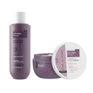 Bare Anatomy Anti Frizz Shampoo + Hair Mask Kit | Frizz Control upto 24 hrs | Powered By Hyaluronic Acid & Fatty Acids | Paraben & Sulphate Free |Women & Men | 250ml + 250g