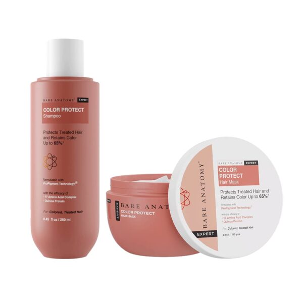 Bare Anatomy Color Protect Shampoo + Hair Mask Kit for Coloured and Treated Hair | Provides 8 Weeks of Protection, Contains 17 Amino Acid Complex & Quinoa Protein, For Dry &...