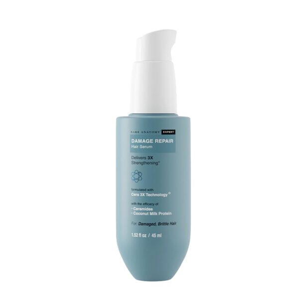 Bare Anatomy Damage Repair Hair Serum, Powered by Cera3x Technology Delivers 3x Hair Strengthening, Serum for Hair Smoothing for Dry and Frizzy Hair, 50ml