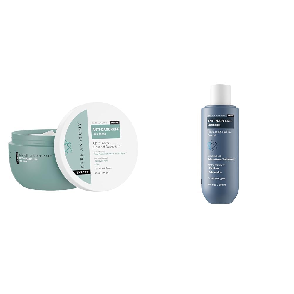 Bare Anatomy EXPERT Anti-Dandruff Hair Mask | Targets Oily Scalp and Sheds Dry Flakes | 250g Anti Hair Fall Shampoo Vegan| For All Hair Types | For Women & Men | 250ml