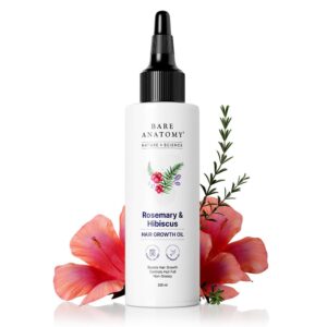Bare Anatomy Nature x Science Rosemary Hibiscus Hair Growth Oil for Women & Men | Promotes New Hair Growth & Strengthens Hair | Nourishes Scalp & Controls Hair Fall | Suitable...