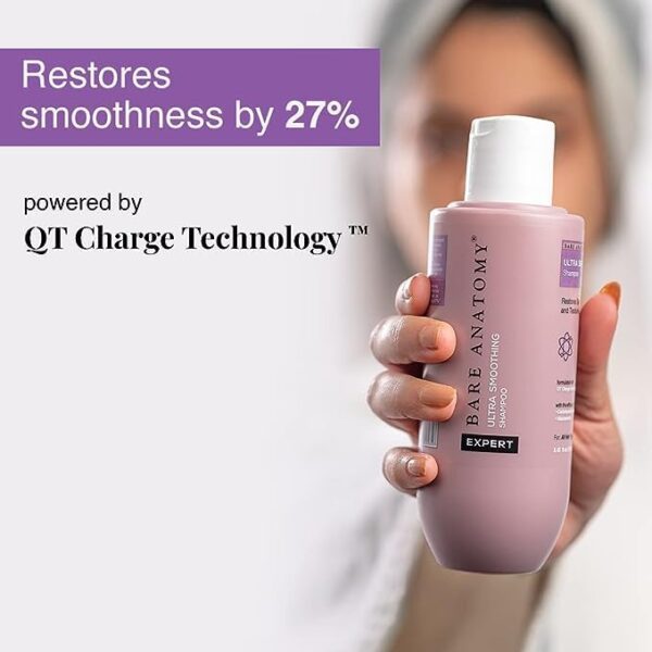 Bare Anatomy Ultra Smoothing Hair Serum (50ml) and Shampoo (250ml) for Dry & Frizzy Hair | Restores Texture by 27%