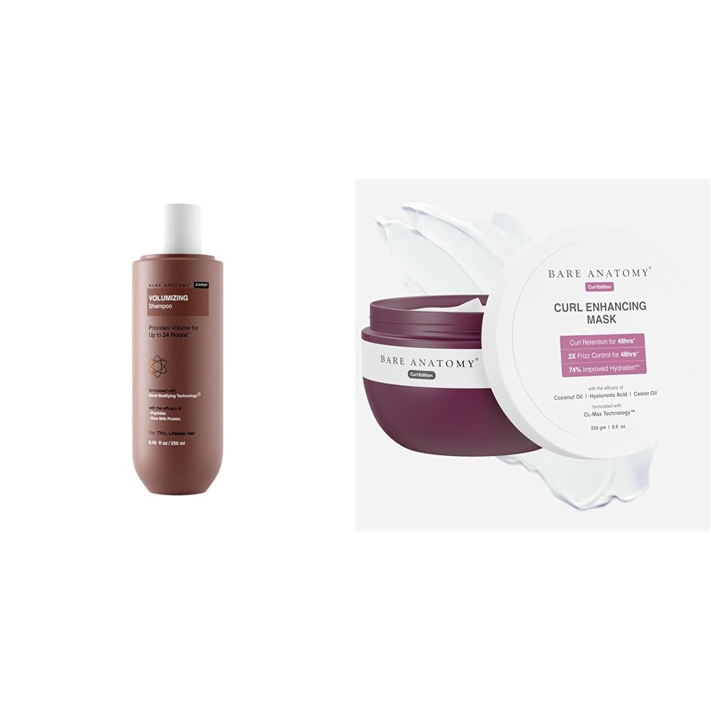 Bare Anatomy Volumizing Shampoo, Volume Shampoo For Thin & Flat Hair For Unisex, 250ml Curl Enhancing Hair Mask Sulphate & Paraben Free | 250g