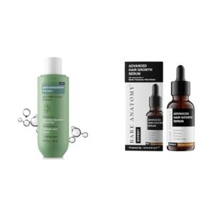 Bare AnatomyEXPERT Anti-Dandruff Shampoo | Targets Oily Scalp and Sheds Dry Flakes 250ml + Advanced Hair Growth Serum | 3% Redensyl + 4% Anagain + 3% Baicapil + 1% Capilia...