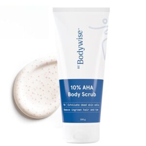 Be Bodywise 10% Lactic AHA Exfoliating Body Scrub For Tan Removal & Soft-Smooth Skin | For Women | De-Tan Bathing Scrub with Centella Water & Aloe Vera, Removes Dirt & Dead Skin...