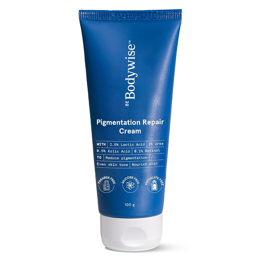 Be Bodywise Pigmentation Cream 100gm | 2.5% Lactic Acid, 2% Urea, Retinol & Kojic Acid | Reduces Tan, Pigmentation & Evens Skin Tone | Treats Dark Patches & Rough Skin on...