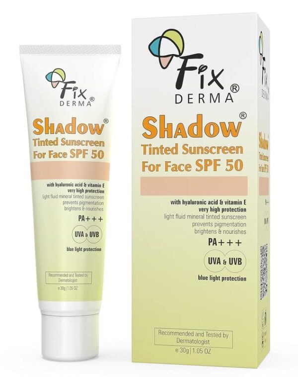 Fixderma Shadow Tinted Sunscreen SPF 50 PA+++ | Sunscreen with Vitamin E I Even Tone I Tinted Foundation Like Finish I UVA & UVB Protection | Lightweight, Broad Spectrum...