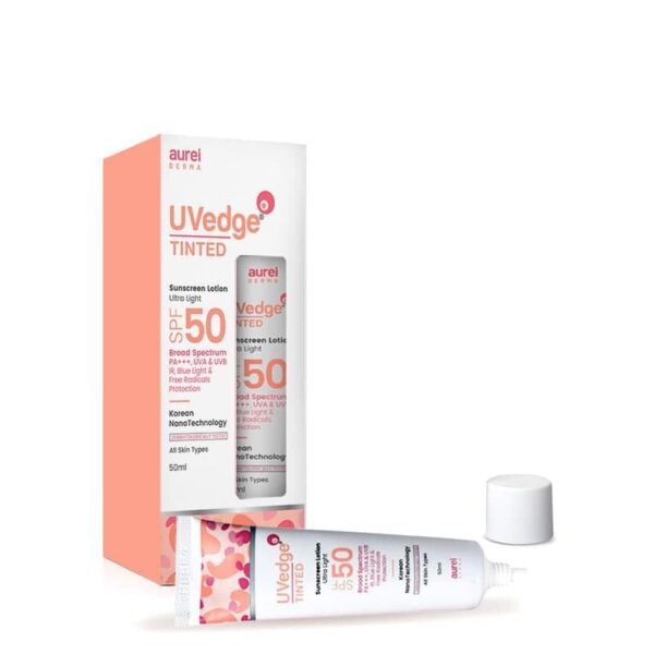 KENGOLD Uvedge Tinted Sunscreen Lotion SPF 50 Ultra Light -50g, All