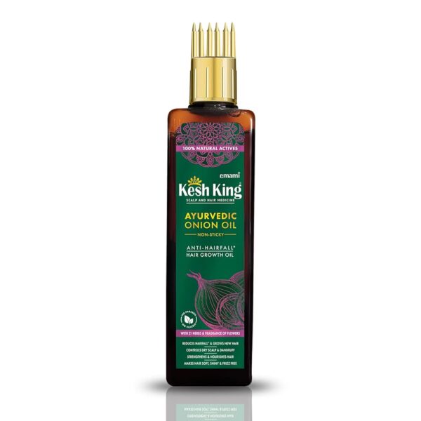 Kesh King Organic Onion Oil with Curry Leaves | Hair Fall Control Oil | Hair Oil for Hair Growth | Hair Oil Applicator for Scalp | Reduces Hair Fall Up to 98% | 200ml