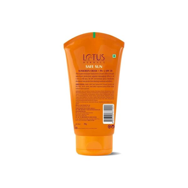 Lotus Herbals Safe Sun Sunscreen Cream - Breezy Berry SPF 20 PA+| Sweat & Waterproof, Non-Greasy| Berry extract| | All skin types|50g (Pack Of 2)