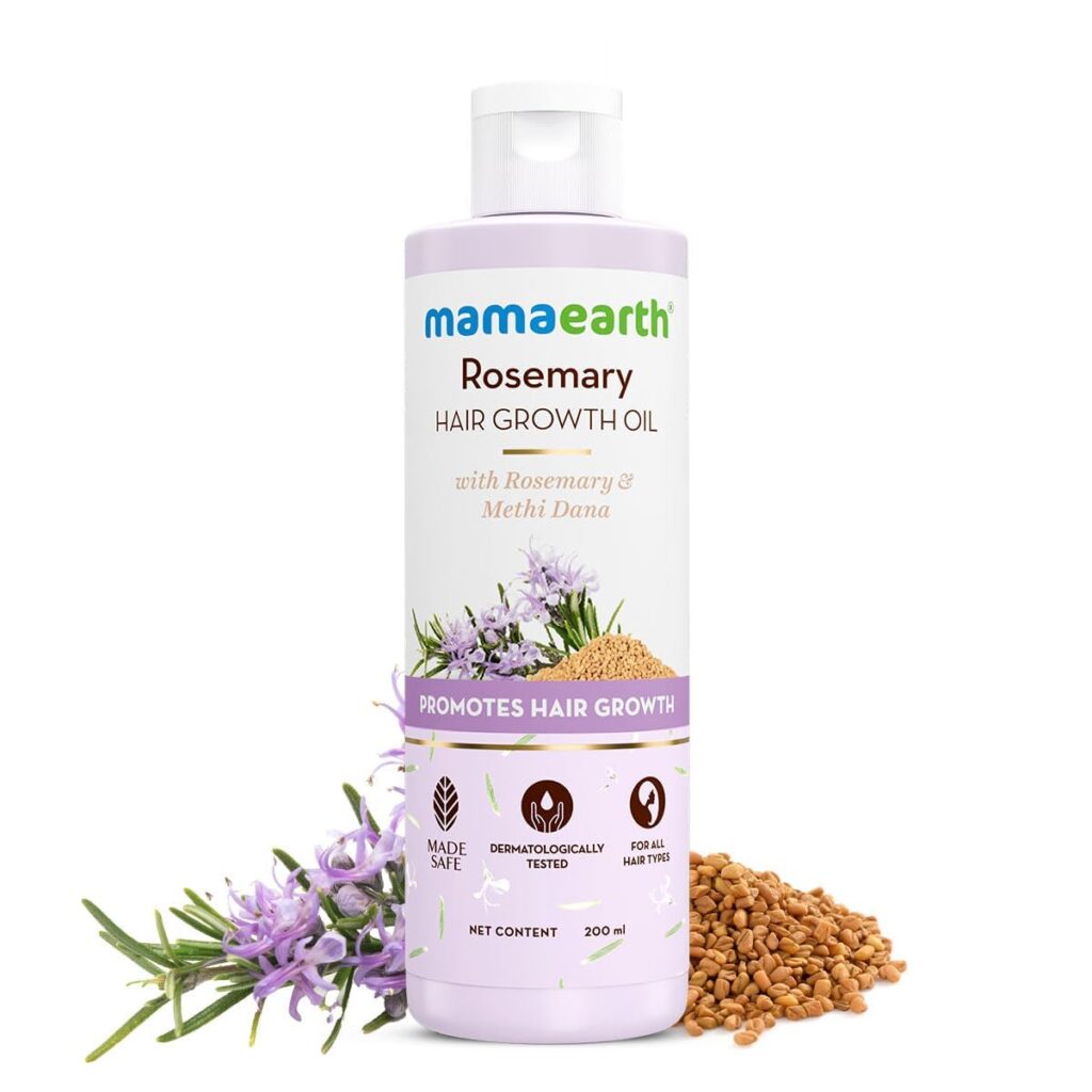 Mamaearth Rosemary Hair Growth Oil with Rosemary & Methi Dana for Promoting Hair Growth | Controls Hair Fall | Strengthens Hair | Stimulates New Hair Growth | Healthy Nourished...