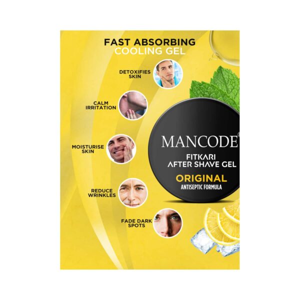 Mancode Fitkari After Shave Gel Original Antiseptic Formula (100g) - Mancode