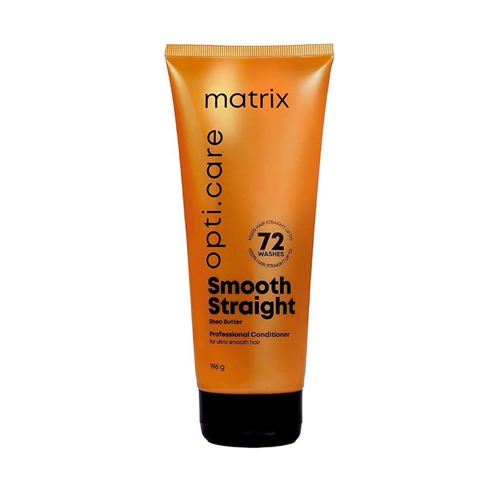 Matrix Opti Care Smooth Straight Professional Conditioner for Ultra Smooth Intensely Moisturized Hair with Shea Butter, Paraben Free, 196g