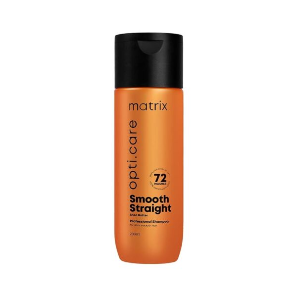 MATRIX Opti.Care Smooth Straight Professional Shampoo for Frizzy, Unmanageable Hair | 96Hr Frizz Control* | Used by 1 Lakh Hairstylists* | with Shea Butter, 200ml