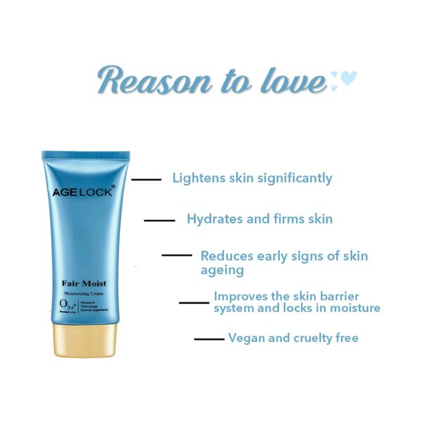O3+ Agelock Fair Moist Brightening Moisturiser Cream (75g) - O3+