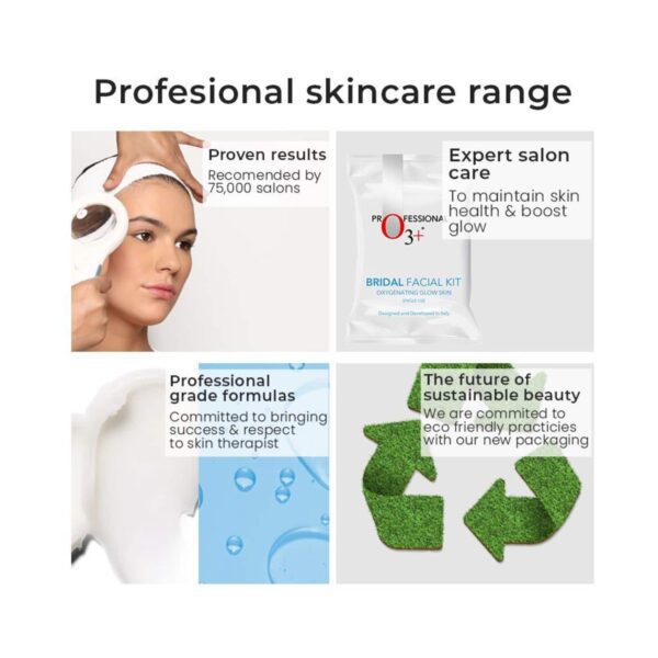 O3+ Bridal Oxygenating Glow Skin Facial Kit - (81g) & Single Use Shine & Glow Kit - (38g) Combo - O3+