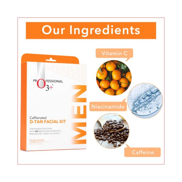 O3+ Caffeinated D-Tan Facial Kit For Intensive Whitening (30 g + 10 ml) - O3+