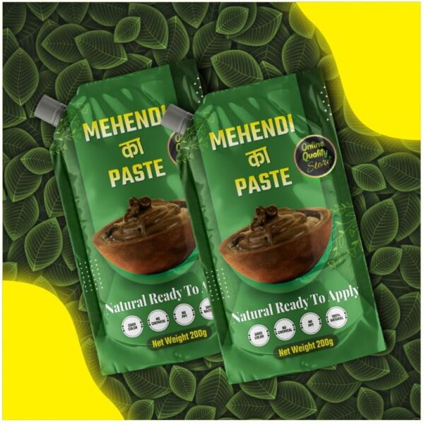 Online Quality Store Mehendi Ka Paste | Ready to apply | Instant Mehendi for Hair Colour Natural - 220 g