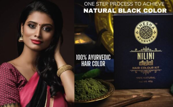 SHESHA NATURALS SHESHA AYURVEDA Combo Of Ayurveda Nilini Hair Colour- Ayurvedic, No Ammonia, No Bleach,No Peroxides, Natural Colour-40G Pack Of 2 (Black)