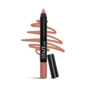 Staze 9to9 Pout On Matte + Smudgeproof Lip Crayon | Non-Drying & Transferproof | Pigmented Matte Finish | 12-Hour Stay | Lightweight | 03 Nude Beach | 3.5 g