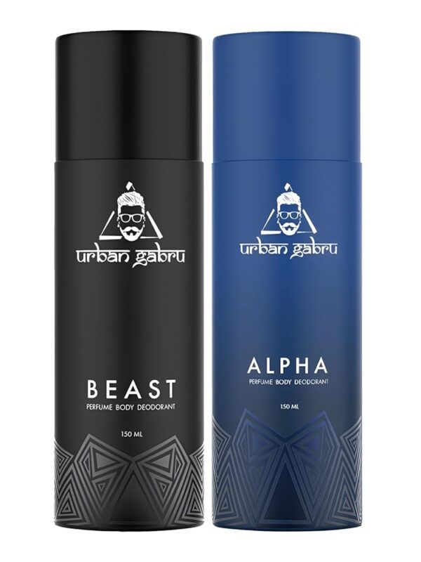 urbangabru Alpha & Beast Long-Lasting 150Ml X 2 Combo Fresh Deodorant Spray - For Men (300 Ml, Pack Of 2)