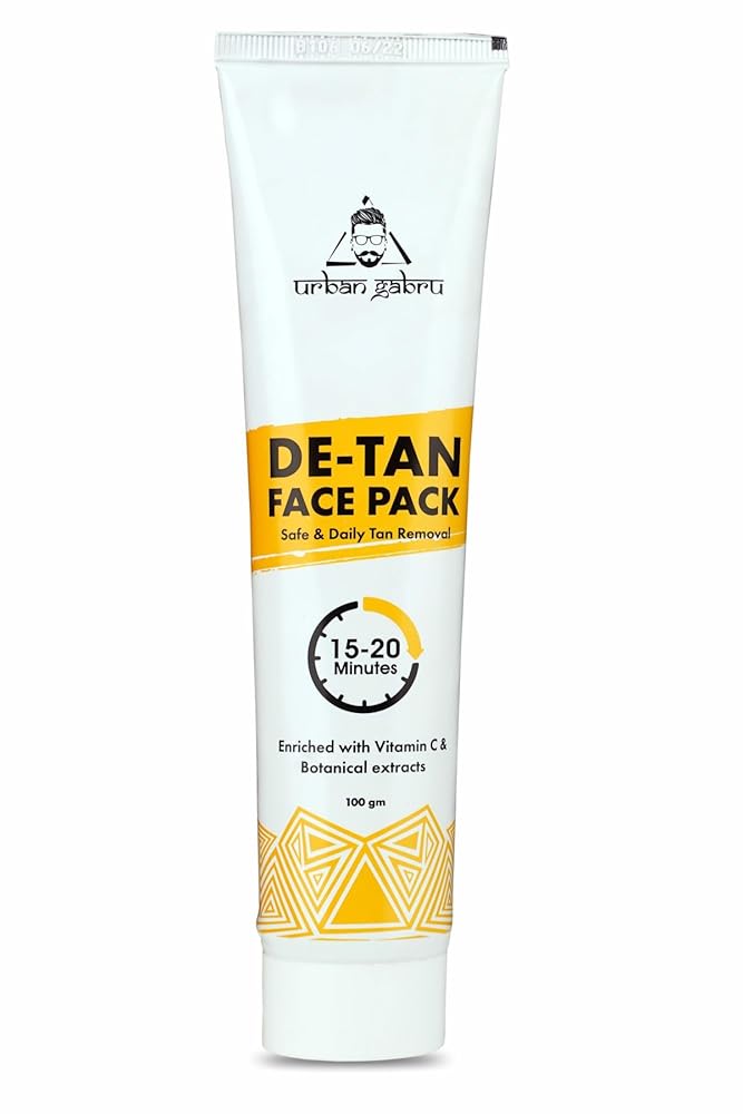 UrbanGabru De-tan Face Pack with Vitamin C & Aloe Vera Extracts | Tan Removal in 10 Mins | Brings Back Natural Colour (100 gm)
