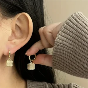 Elegant Cubic Pearl KC Gold Plated Earrings – Aeen